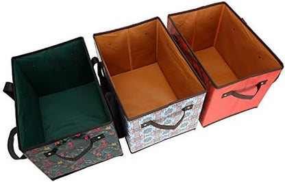 Foraineam Reusable Grocery Bags Set Durable Heavy Duty Tote Bag Collapsible Grocery Shopping Box Bag with Reinforced Bottom