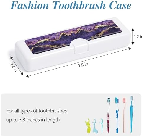 Toothbrush Travel Case - Colorful Pattern, Holder and Covers for Toothbrushes, Includes Tongue Scraper Case