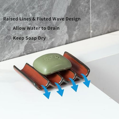 Bathroom Soap Dish for Shower, Bar Soap Holder with Drainage