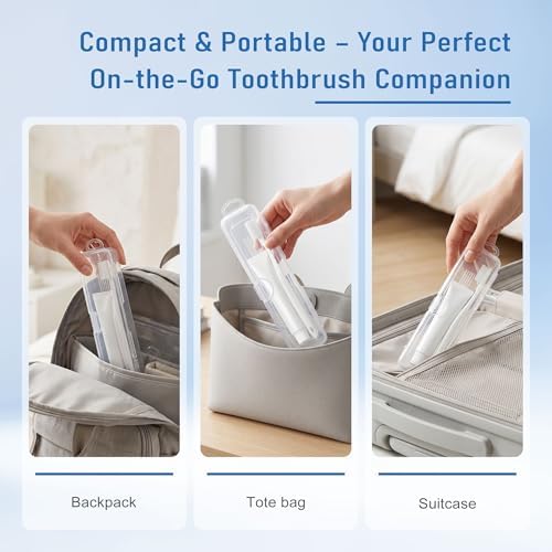Travel Toothbrush Holder, Transparent (4-Pack)