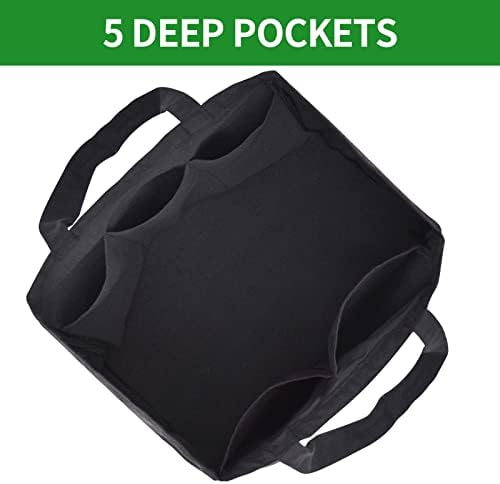Heavy Duty Canvas Reusable Grocery Bags - 8.3 Gal Foldable Large Tote with Handles, Holds 60 lbs & Washable Eco-friendly Bags with 5 Pockets