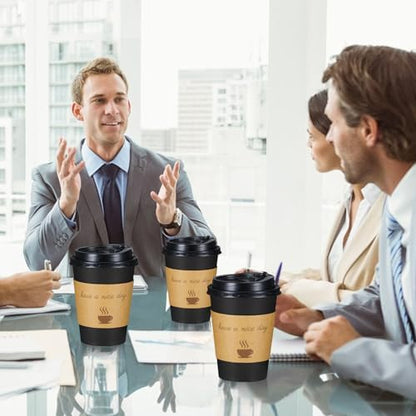 Lamosi 12 oz Coffee Cups 50 Pack, Disposable To Go Paper Cups with Lid