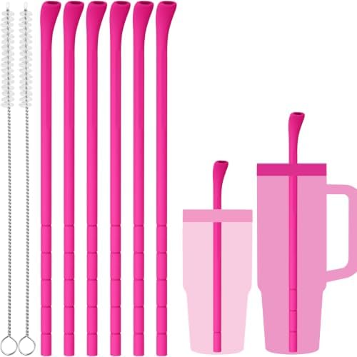 NiHome 6PCS Silicone Anti-Wrinkle Straws Fit for Stanley 40oz 30oz Tumblers