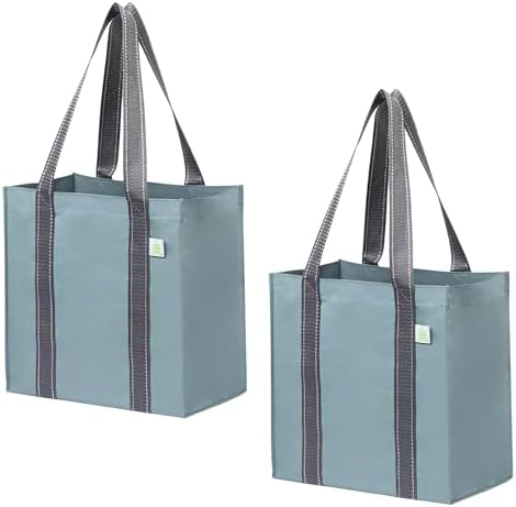 VENO 2/4 Pack Compact Reusable Grocery Shopping Bags with Hard Bottom