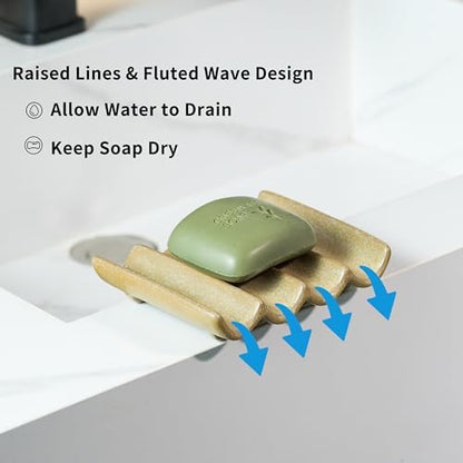 Self Draining Soap Dish, Bar Soap Holder for Shower, Soap-Saving