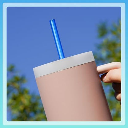 NiHome 12-Pack Plastic Reusable Straws Fit for Stanley 40 30 64 oz Tumbler