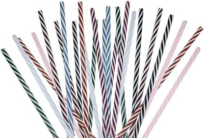 24-Pack, Reusable Straws - Candy Cane, Plastic Straws Reusable, BPA Free, Dishwasher Safe, Multicolor, Replacement for Tumblers, Fits 20oz 30oz 40oz