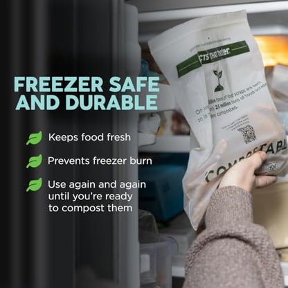 Matter Compostable Gallon Freezer Bags, Resealable, 30 Ct, Made From Plants