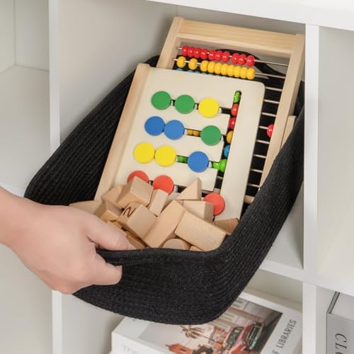 CubesLand Cube Storage Organizer Basket Bin, Cotton Rope Shelves Basket