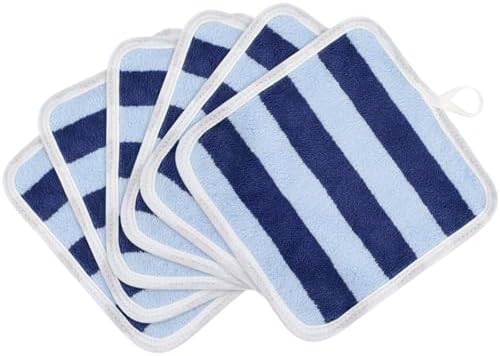 SINLAND Microfiber Facial Cloths Fast Drying Washcloth 8inch x 8inch Absorbent Face Wash Cloth Soft Makeup Remover Cloths