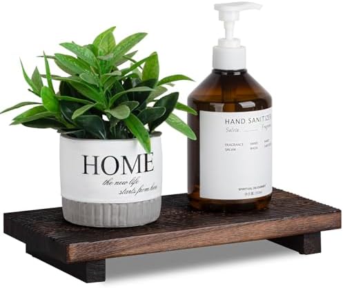 Bathroom Tray Farmhouse Decor Kitchen Soap Holder, 11" * 5.5" Dark Brown