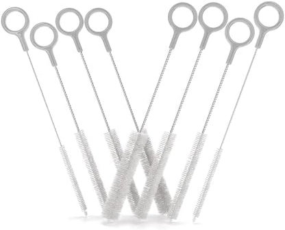 Buenalife Heavy Duty Cleaning Brushes Set of 8 - Extra Long Straw Cleaners for Metal and Plastic Reusable Drinking Straws, to Clean Small Spaces, Sippy Cups, Water Bottles - Sturdy Hard Brush Bristles