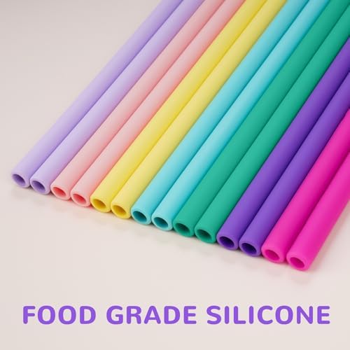 Tomorotec 15PCS Silicone Drinking Straws Fit for Stanley 40oz 30oz Tumbler