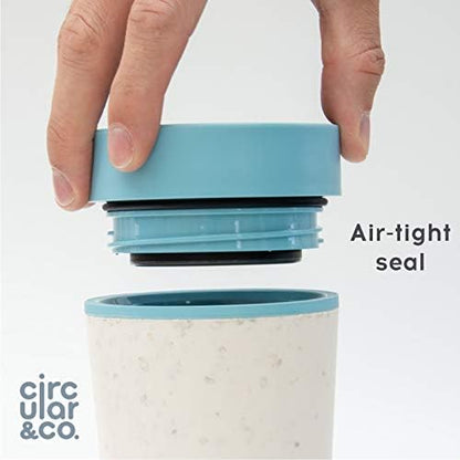 Circular and Co Leakproof Reusable Coffee Cup 12oz/340ml - The World's First Travel Mug Made from Recycled Coffee Cups, 100% Leak-Proof, Sustainable & Insulated (Black & Giggle Pink)