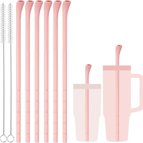 NiHome 6PCS Silicone Anti-Wrinkle Straws Fit for Stanley 40oz 30oz Tumblers
