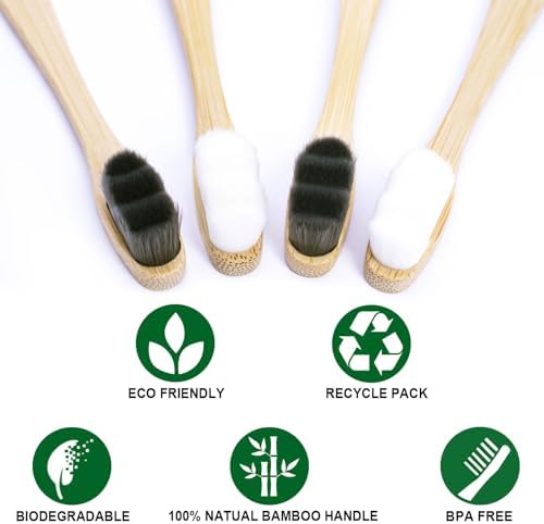 Extra Soft Bristles Bamboo Toothbrushes 10Pack