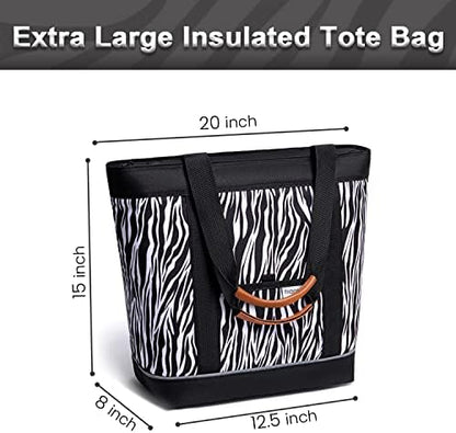 Insulated Cooler Bag Reusable Grocery Tote Bags Transport Large Lunch Box for Women