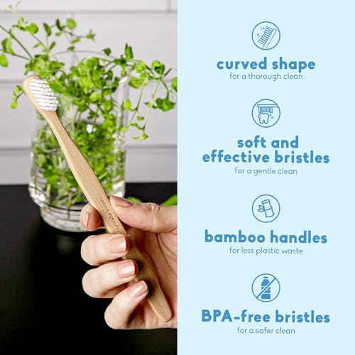 The Humble Co. Bamboo Toothbrushes, BPA Free, Ultra Soft Bristles (5 Pack)