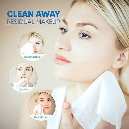 Orighty Disposable Face Towel, Biodegradable Clean Facial Towels, Super Soft Makeup Remover Wipes, Absorbent Facial Wash Cloth for Makeup Removing, Facial Cleansing, Nursing, Outdoor, 600 Count