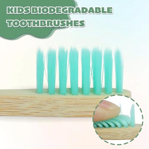 6 Pack Bamboo Kids Toothbrushes - Extra Soft Toothbrush for Kids - Natural Toothbrush Set Designed for Children Ages 3 and Up (Multicolor)