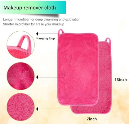 Nugilla Makeup Remover Cloth, 5 Packs Reusable Microfiber Makeup Remover Towels, Face Towel for Women