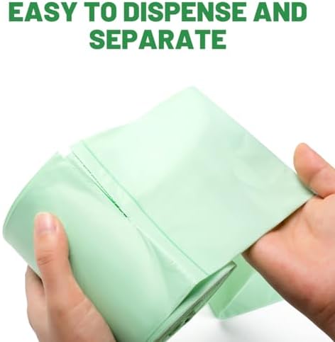 BEIDOU-PAC 3 Gallon Flap Tie Compostable Trash Bags, 100 Count Small Compost Garbage Bags, Food Scrap Waste Bags for Countertop Bin, ASTM D6400, US BPI Certified