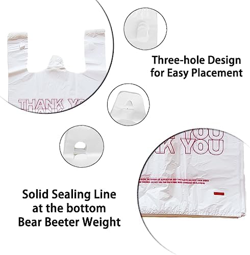 TashiBox Thank You Plastic Bags/T-shirt Bags, 350 Count