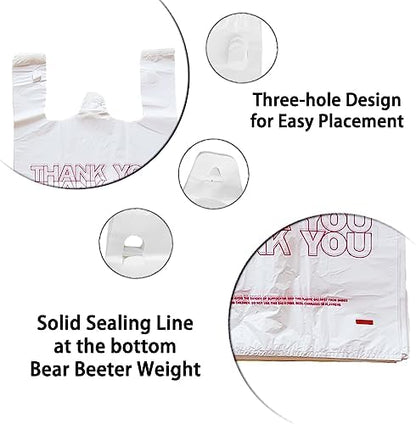 TashiBox Thank You Plastic Bags/T-shirt Bags, 350 Count