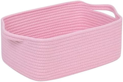 CubesLand Cute and Durable Small Cotton Rope Basket for Organizing