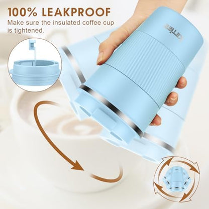 KETIEE Travel Coffee Mug 12oz: Insulated Coffee Cup with Leakproof Lid