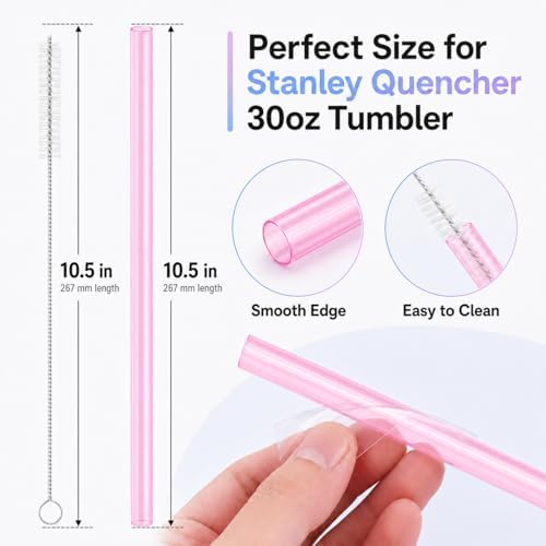 Joshey Replacement Straws for Stanley Quencher 30oz Tumbler, 6 Pack