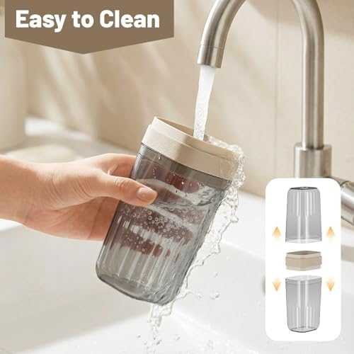 Large Enclosed Toothpaste and Toothbrush Travel Case with Rinse Cup