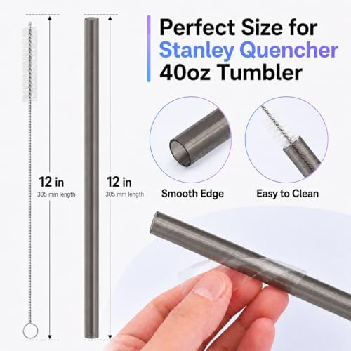 Joshey Replacement Straws for Stanley Quencher 40oz Tumbler, 6 Pack