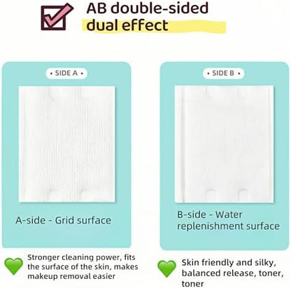 222-Pack 100% Pure Cotton Makeup Remover Pads | Soft, Hypoallergenic & Lint-Free Facial Rectangle for Sensitive Skin | Reusable, Double-Sided with Reinforced Edges | Makeup Skincare(222 Count)