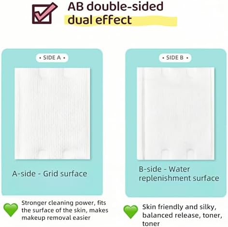 50-Pack 100% Pure Cotton Makeup Remover Pads | Soft, Hypoallergenic & Lint-Free Facial Rectangle for Sensitive Skin | Reusable, Double-Sided with Reinforced Edges | Makeup Skincare(50 Count)
