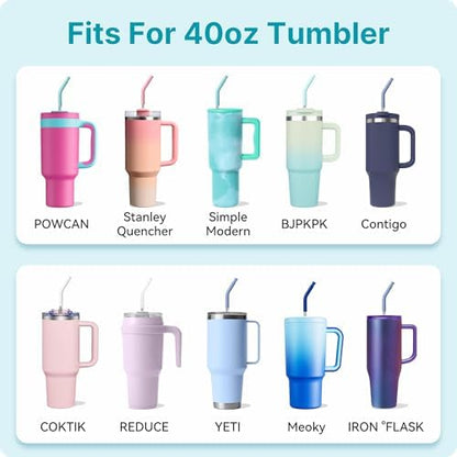 40 oz Straight Metal Straws for 40 oz Stanley Tumbler