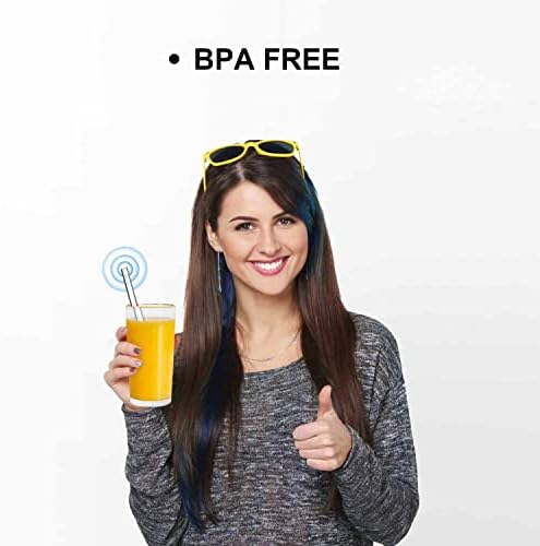 Reusable Glass Straws Bent for 16 oz Tumbler, 9 inch 8mm (Pack of 2)
