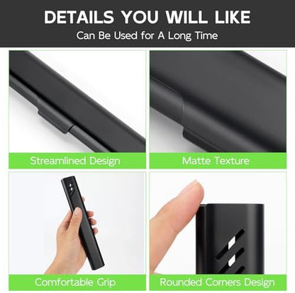 Travel Toothbrush Case, Portable Toothbrush Holder, Durable Aluminum Toothbrush Storage Box, Small Breathable Manual Toothbrush Container for Traveling, School, Camping, Business Trip - Black