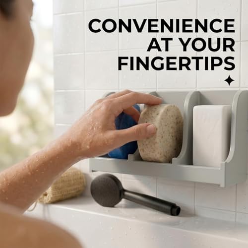 Soap Holder for Shower Wall, 3-Compartment Soap Dish [Patent Pending]