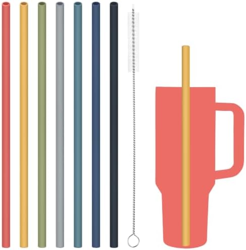 Tomorotec 7PCS Silicone Drinking Straws Fit for Stanley 40 oz 30 oz Tumbler