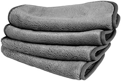 Eurow Reusable Makeup Remover Cloths, Soft Microfiber Face Towels for All Skin Types, Chemical-Free, Protective, Machine Washable, Gentle & Effective Facial Cleansing, 8"x8", Gray, 4-Pack