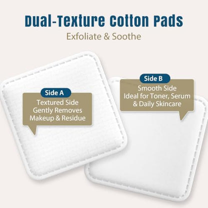 Ourmed Life Large Cotton Pads for Face, 3 x 3 Makeup Remover Pads, 60 ct