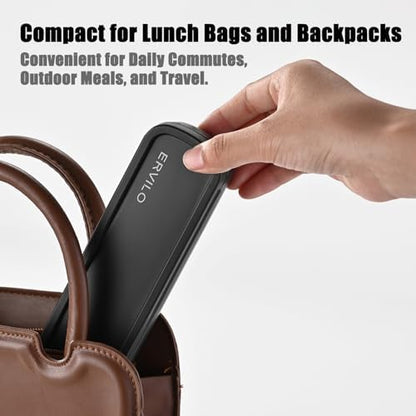 Travel Utensils with Case, Stainless Steel Portable Cutlery Set for Camping Picnic, Lunch Box Silverware for Work, Reinforced Case with Snap-Lock Closure, Include Fork Spoon Knife Chopsticks, Black