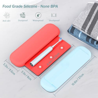 Silicone Toothbrush Travel Case, Upgrade Large Toothbrush Case for Travel
