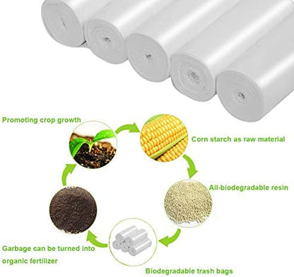Inwaysin Mini Garbage Bags - 1.2 Gallon Compost Trash Can Liners, 125 Count White