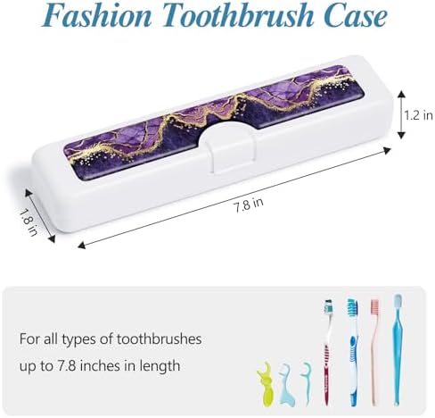 Toothbrush Travel Case - Colorful Pattern, Holder and Covers for Toothbrushes, Includes Tongue Scraper Case
