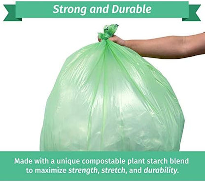 Reli. Compostable 33 Gallon Trash Bags | 80 Count Bulk | Green