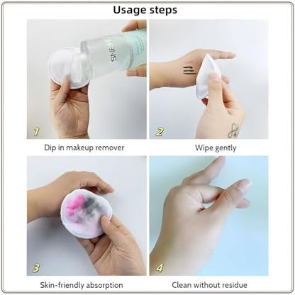 Reusable Makeup Remover Pads - 7 Pcs Soft Cotton Rounds for Face with Friendly Bamboo Fiber, Washable Makeup Remover Cloth for All Skin Types - Ideal for Facial Cleansing (7 Colour)