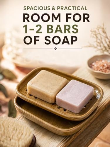 Miamolo 2 Layer Soap Dishes for Shower with Drainage, Keep Soap Bars Dry