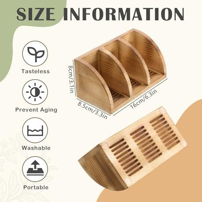 Shampoo Bar Holder Multi Bar Soap Dish, Wooden, 6.3 x 3.3 x 3.1 Inch